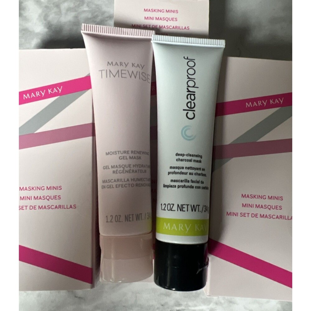 3 packs Mary Kay MASKING MINIS Moisture Renewing Gel Mask & Deep Charcoal expire